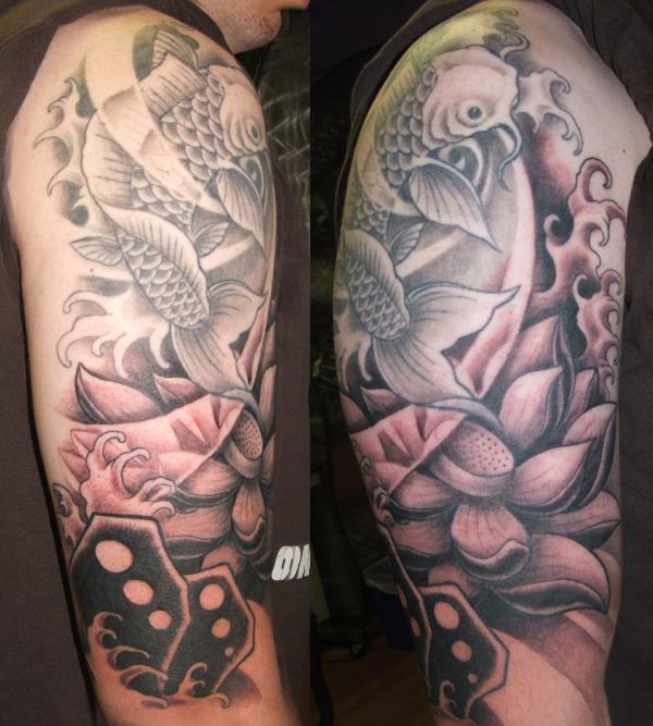 Koi Tattoo Black And Grey